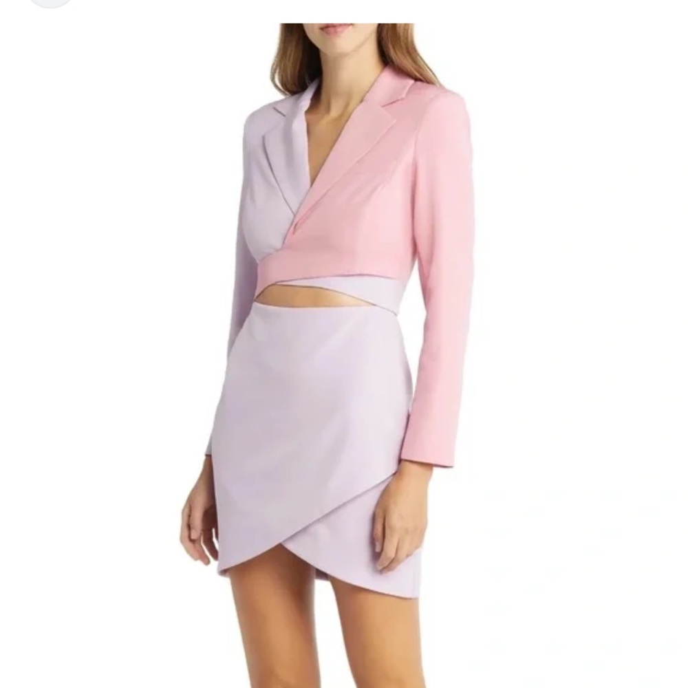 Lavish Alice Pink and Purple wrap Blazer Dress size 6uk